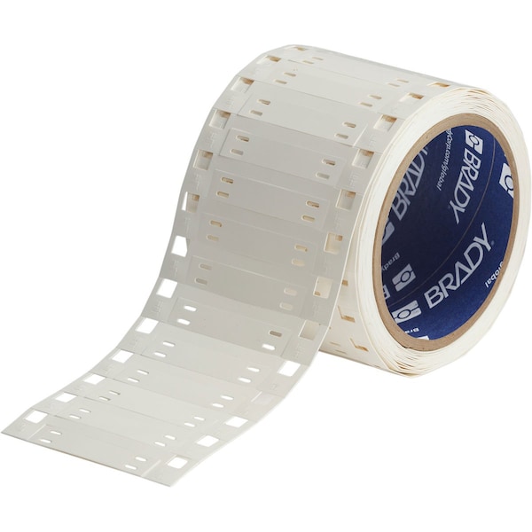 Tag Polyvinylidene Fluoride 0.41 in H x 2.025 in W White 1500/RL